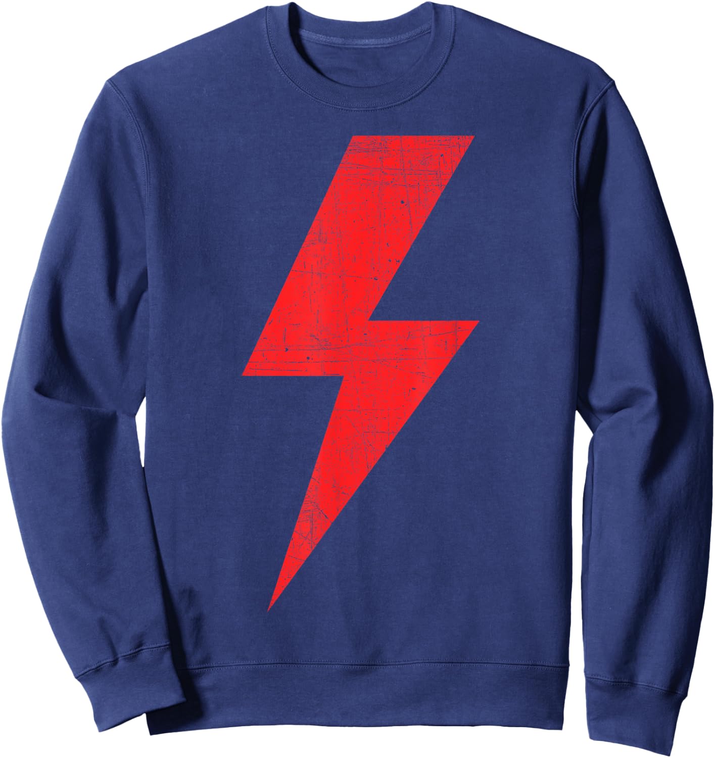 Bolt of Lightning Thunderbolt RED Front Back Team Sweatshirt - Sweatshirt | Navy