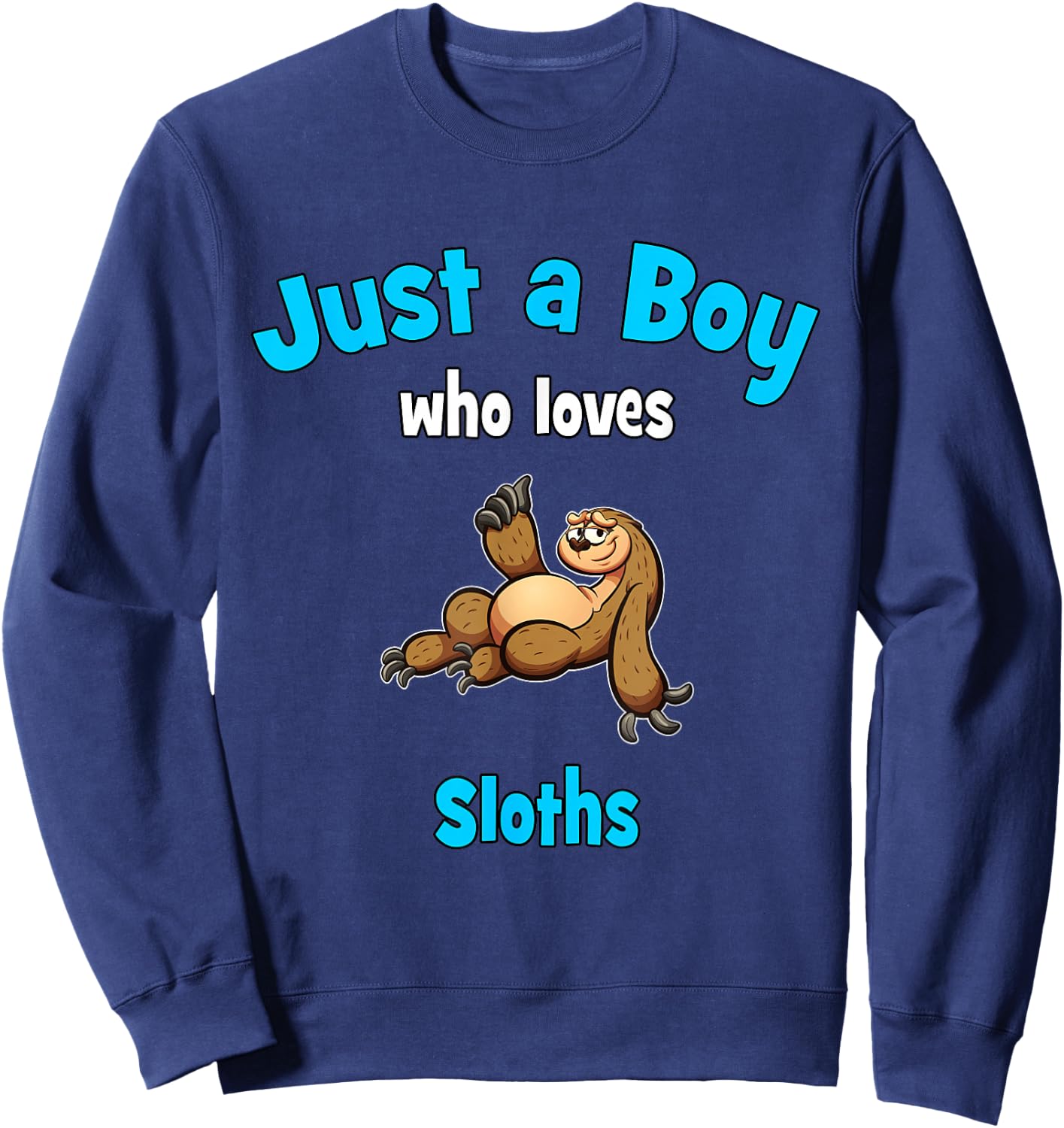 Sloth Shirt for Boys | Children's Sloth Sweatshirt - Sweatshirt | Navy