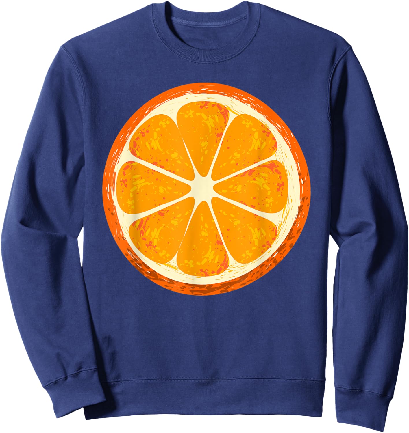 Funny Orange Sliced Fruit Lazy Easy Halloween Costume Sweatshirt - Sweatshirt | Navy