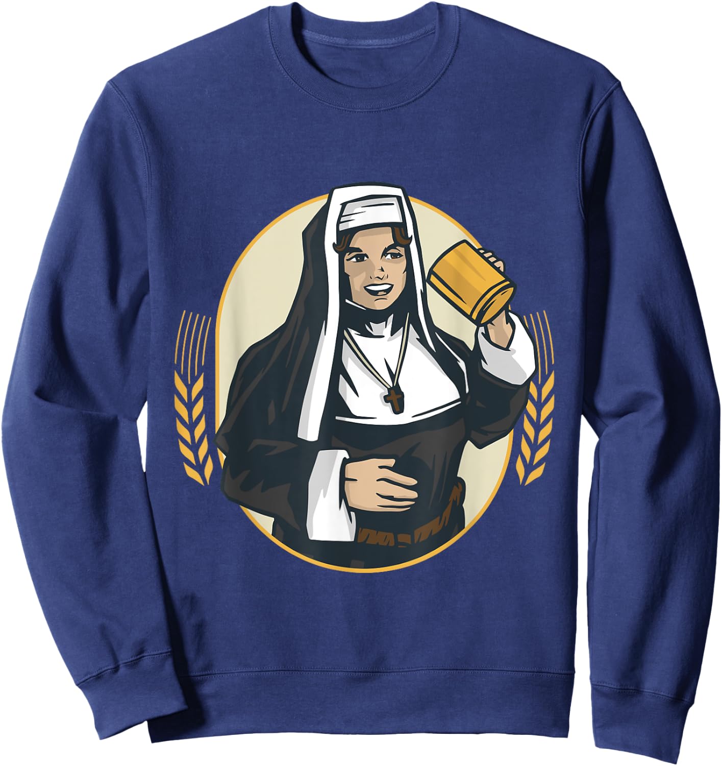 Nun drinks beer Sweatshirt - Sweatshirt | Navy