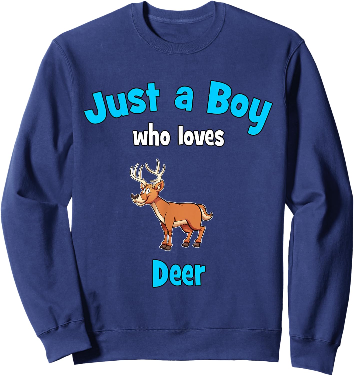 Stag Shirt for Boys | Children's Deer Sweatshirt - Sweatshirt | Navy