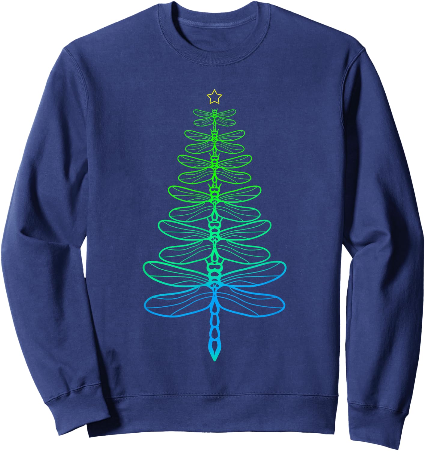Dragonfly Christmas Tree Sweatshirt - Sweatshirt | Navy