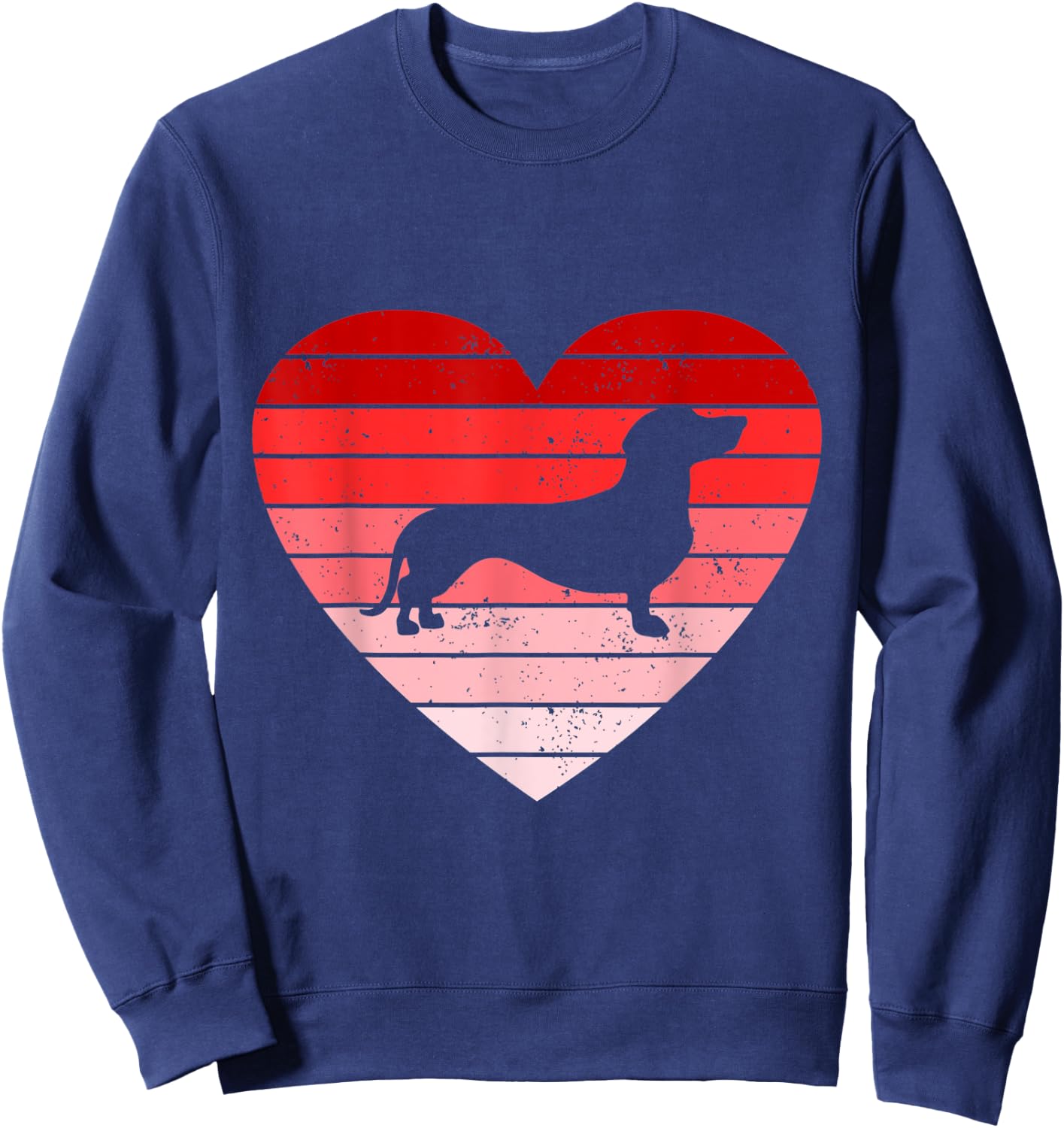 Retro style Valentines day Dachshund Lover Gift Sweatshirt - Sweatshirt | Navy