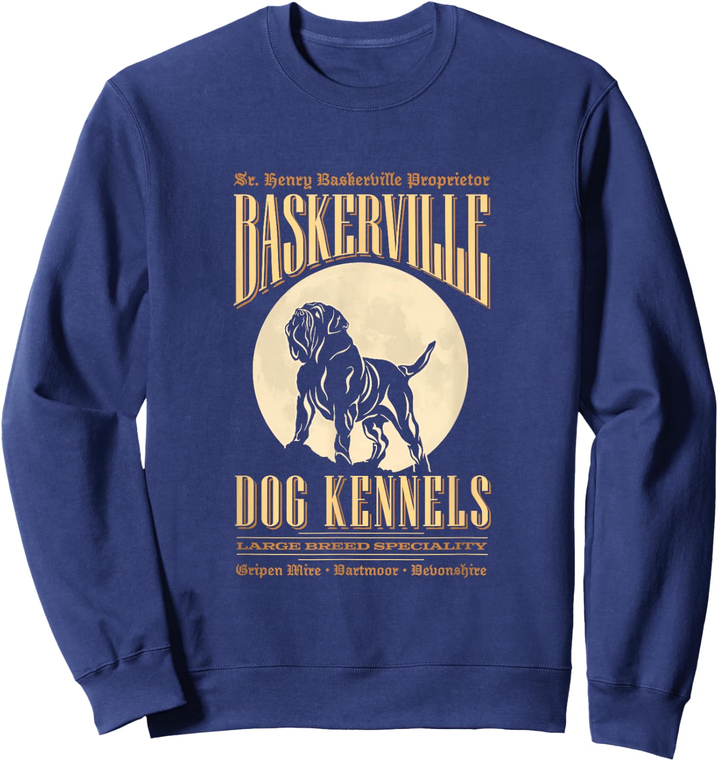 Baskerville Kennels - Sherlock Holmes Design Sweatshirt - Sweatshirt | Navy