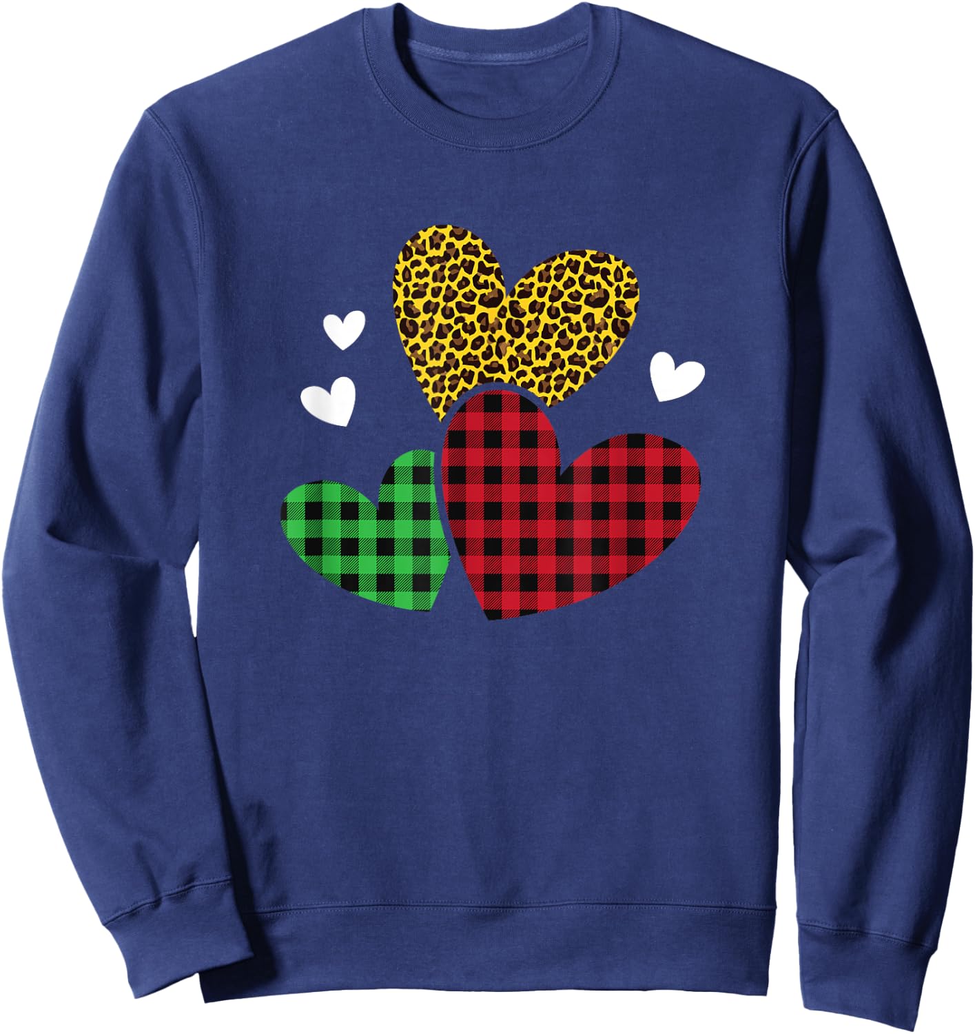 Pattern leopard hearts women's Valentine's Day gift Sweatshirt - Sweatshirt | Navy