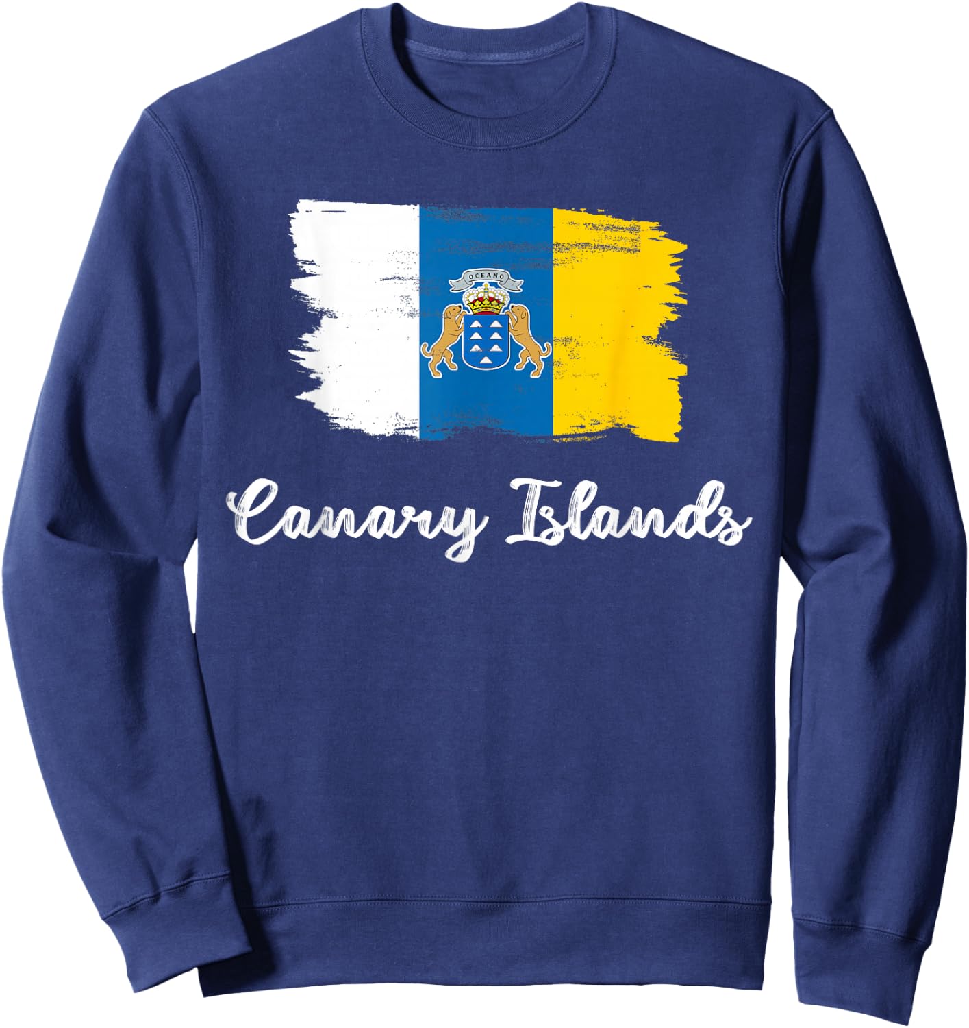 Canary Islands Flag And Canarian History Map , Women Sweatshirt - Sweatshirt | Navy
