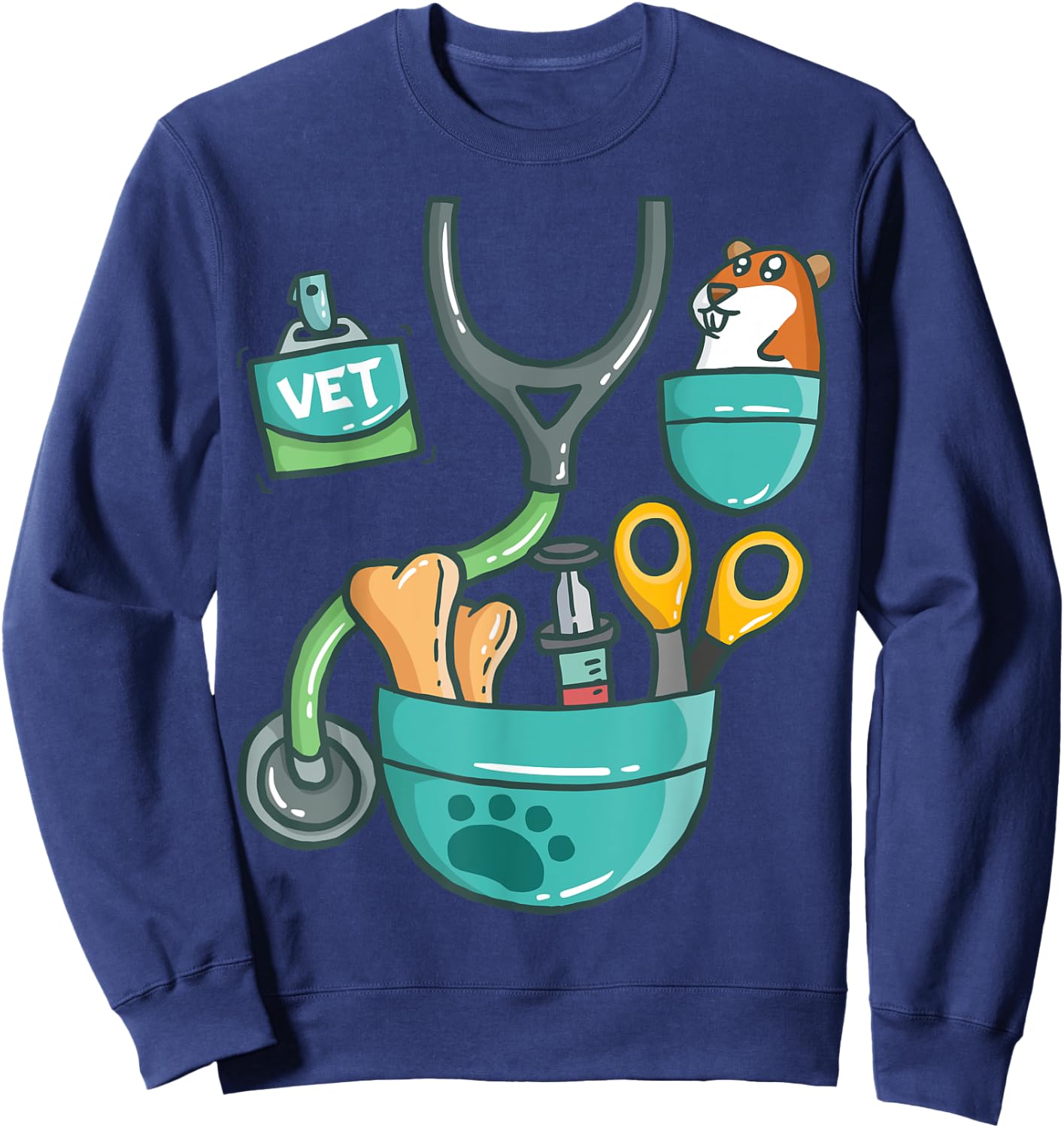 Veterinary Animal Zoo Animals Veterinarian Halloween Costume Sweatshirt - Sweatshirt | Navy