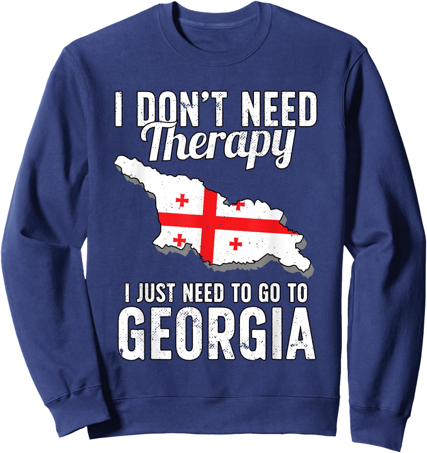 Georgian Flag I Georgia Flag I Vacation Georgia Sweatshirt - Sweatshirt | Navy