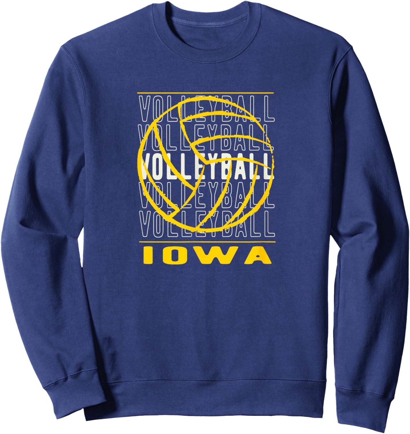 Volleyball Iowa Merch Black Volleyball Iowa Graphic Sweatshirt - Sweatshirt | Navy
