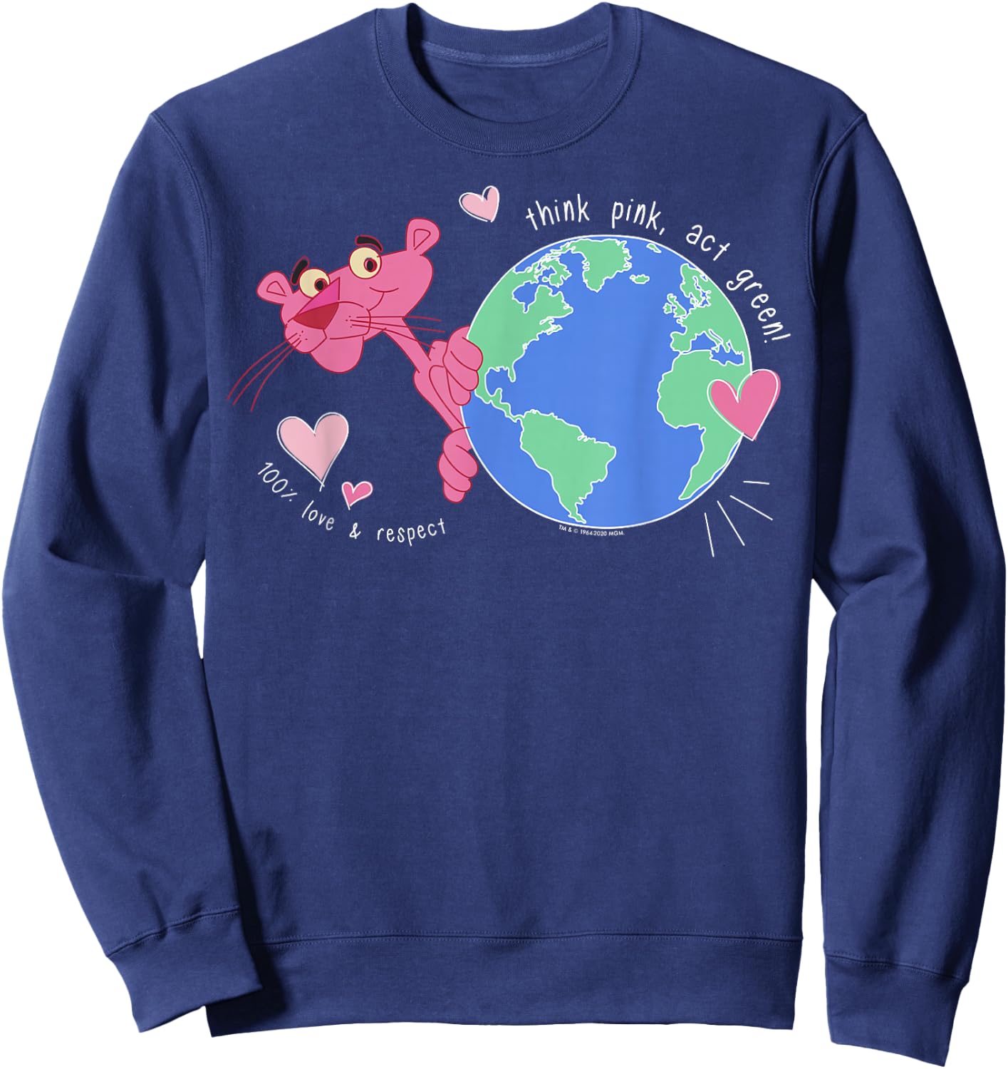 The Pink Panther Think Pink Act Green Sweatshirt - Sweatshirt | Navy