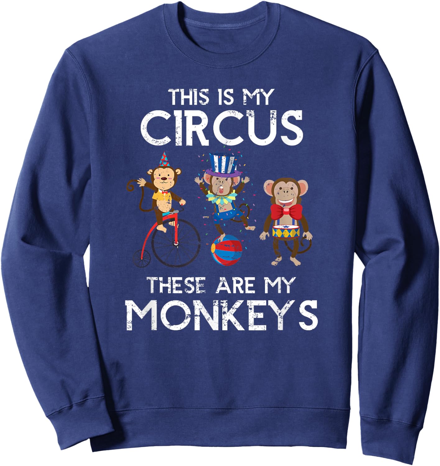 Zoo Keeper Animal Jungle Gift Monkey - Black - Small - -Adults - Short Sleeve - Cotton 60% Polyester 40% Sweatshirt - Sweatshirt | Navy