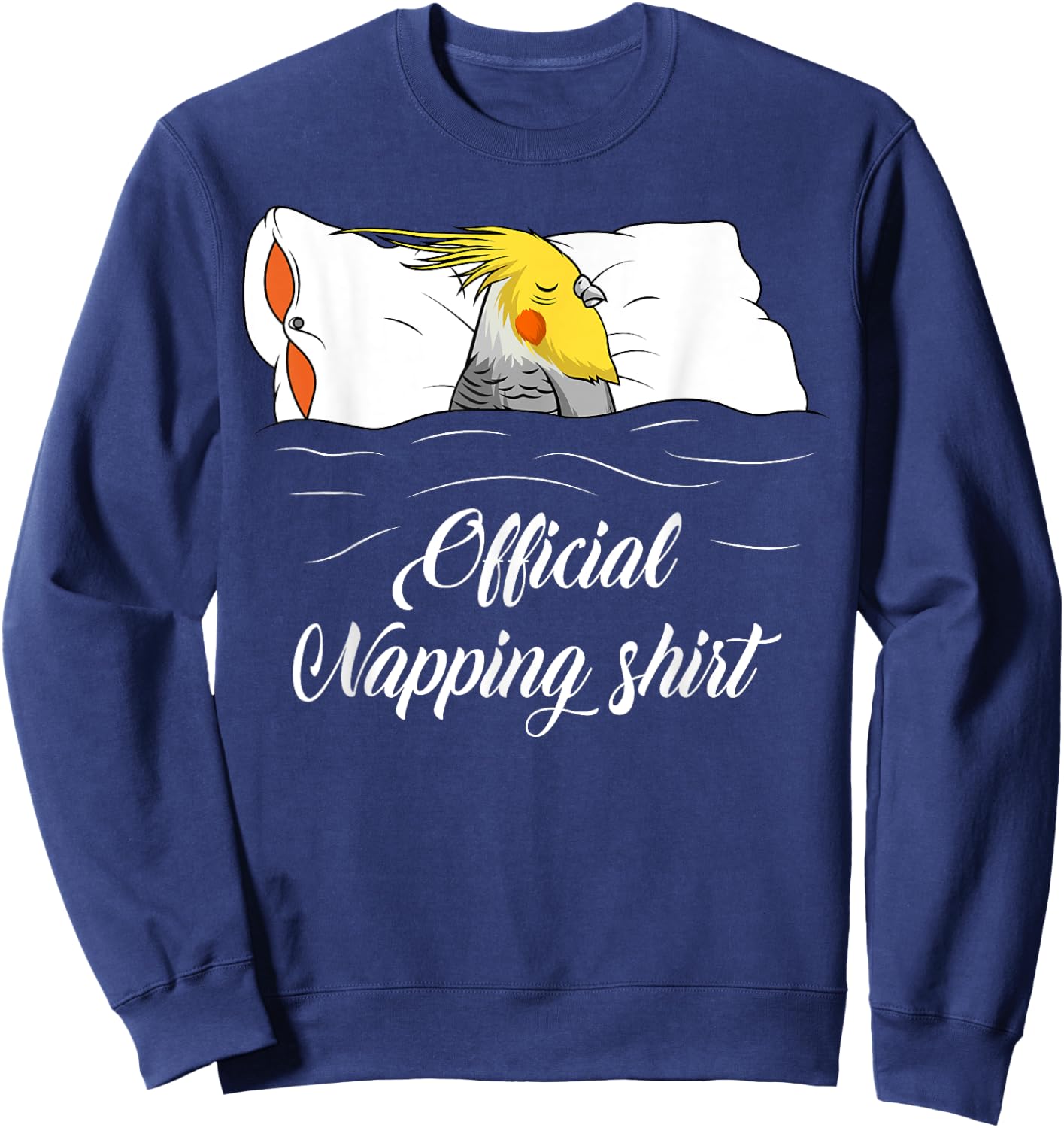 Sleeping Cockatiel Pyjamas Parrot Lover Official Napping Sweatshirt - Sweatshirt | Navy