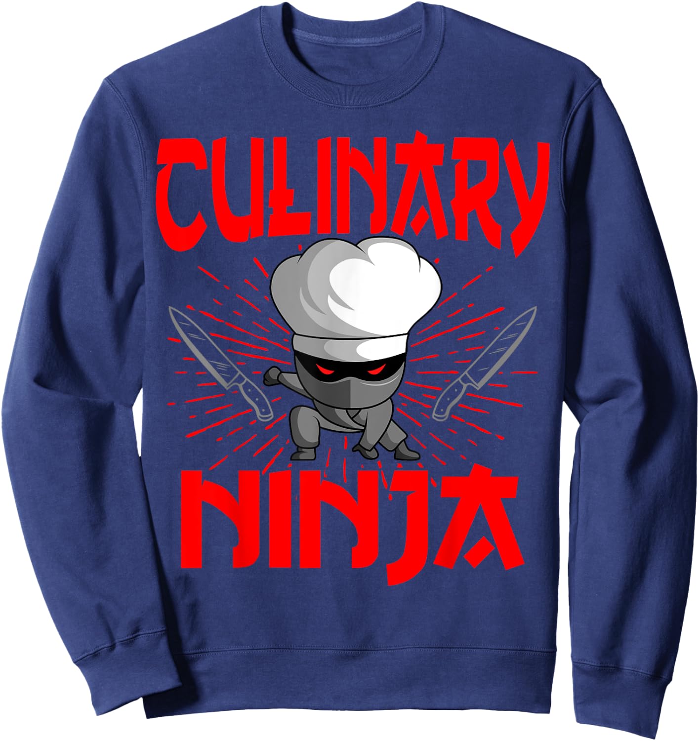 Chef Ninja Cook Kitchen Knife Hat Culinary Sous-Chef Cuisine Sweatshirt - Sweatshirt | Navy