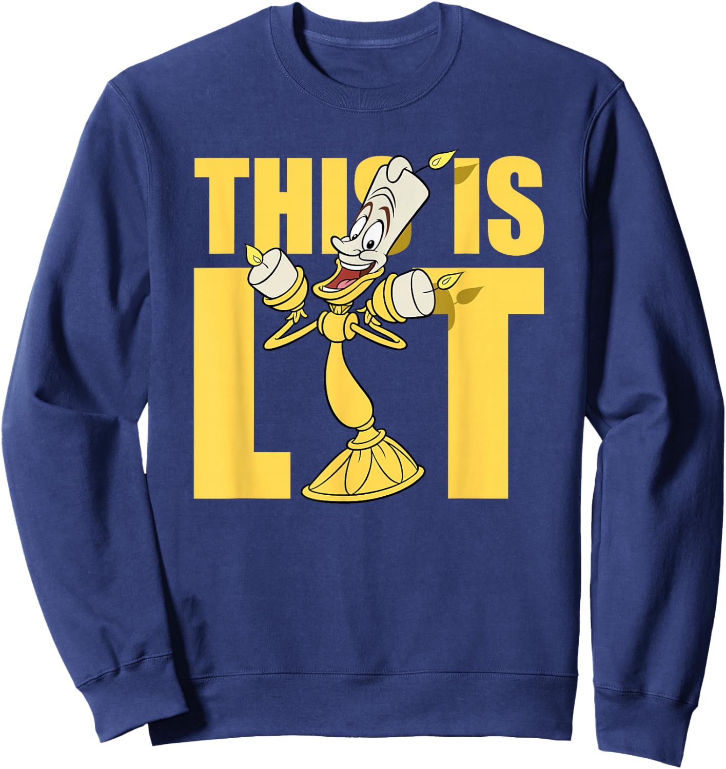 Disney Beauty and The Beast Lumiere This is Lit Small Sweatshirt - Sweatshirt | Navy