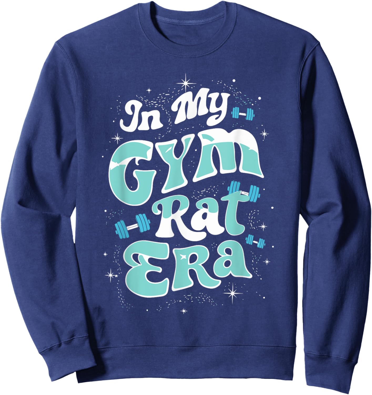 In My Gym Rat Era Groovy Fitness Bodybuilding Workout Sweatshirt - Sweatshirt | Navy