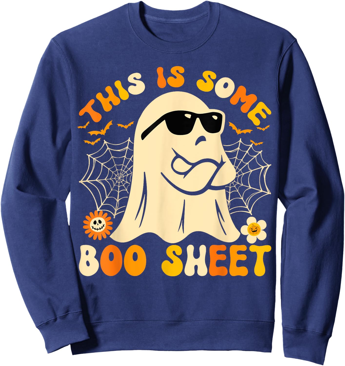 Halloween Costume Pumpkin Skeleton Horror Ghost Witch Horror Sweatshirt - Sweatshirt | Navy