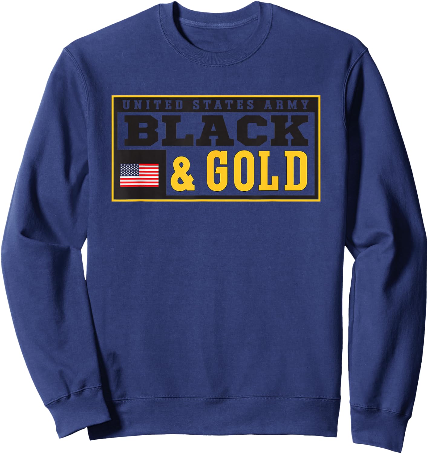 Military Army United States Black Gold Logo Sweatshirt - Sweatshirt | Navy