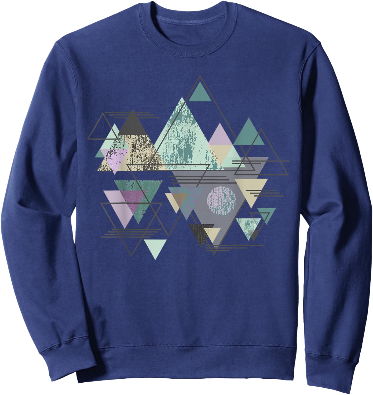 Funny Geometric Mountain Abstract Geometry Outdoor Gifts Sweatshirt - Sweatshirt | Navy
