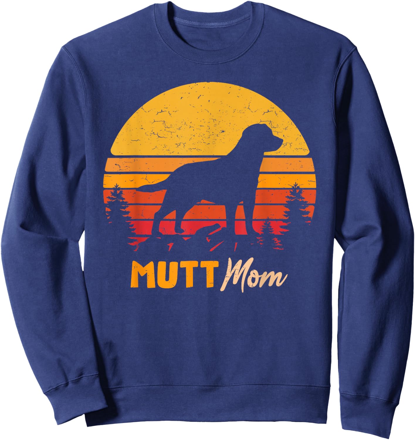 Mutt Mama Vintage Retro Dog Women's Gift Sweatshirt - Sweatshirt | Navy