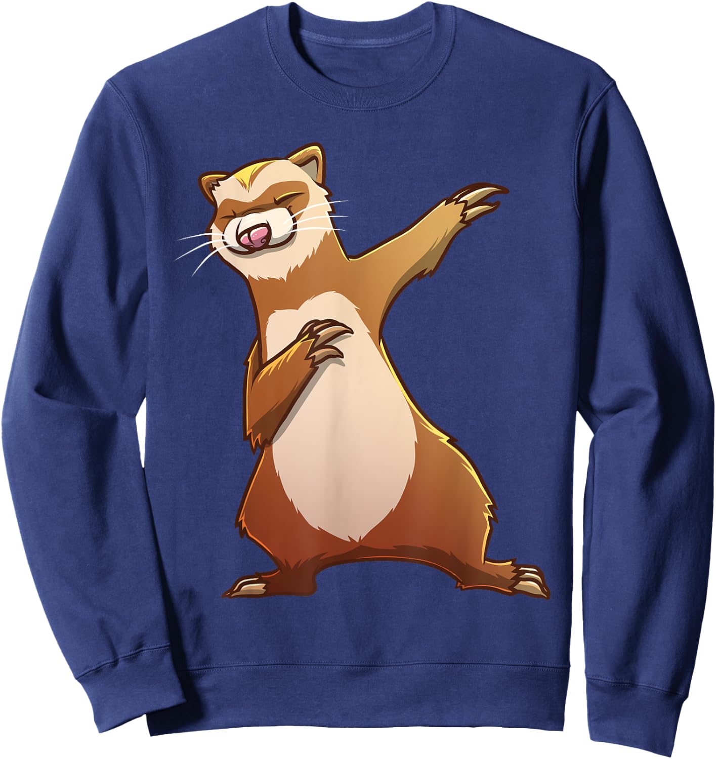 Funny Ferret Gift Kids Men Women Dabbing Dance Hip-hop Sweatshirt - Sweatshirt | Navy