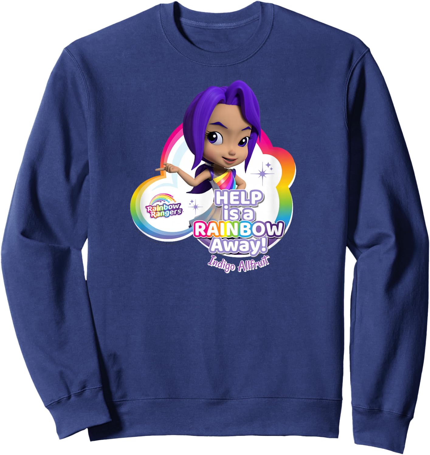 Rainbow Rangers Indigo Allfruit "Help is a Rainbow Away" Sweatshirt - Sweatshirt | Navy