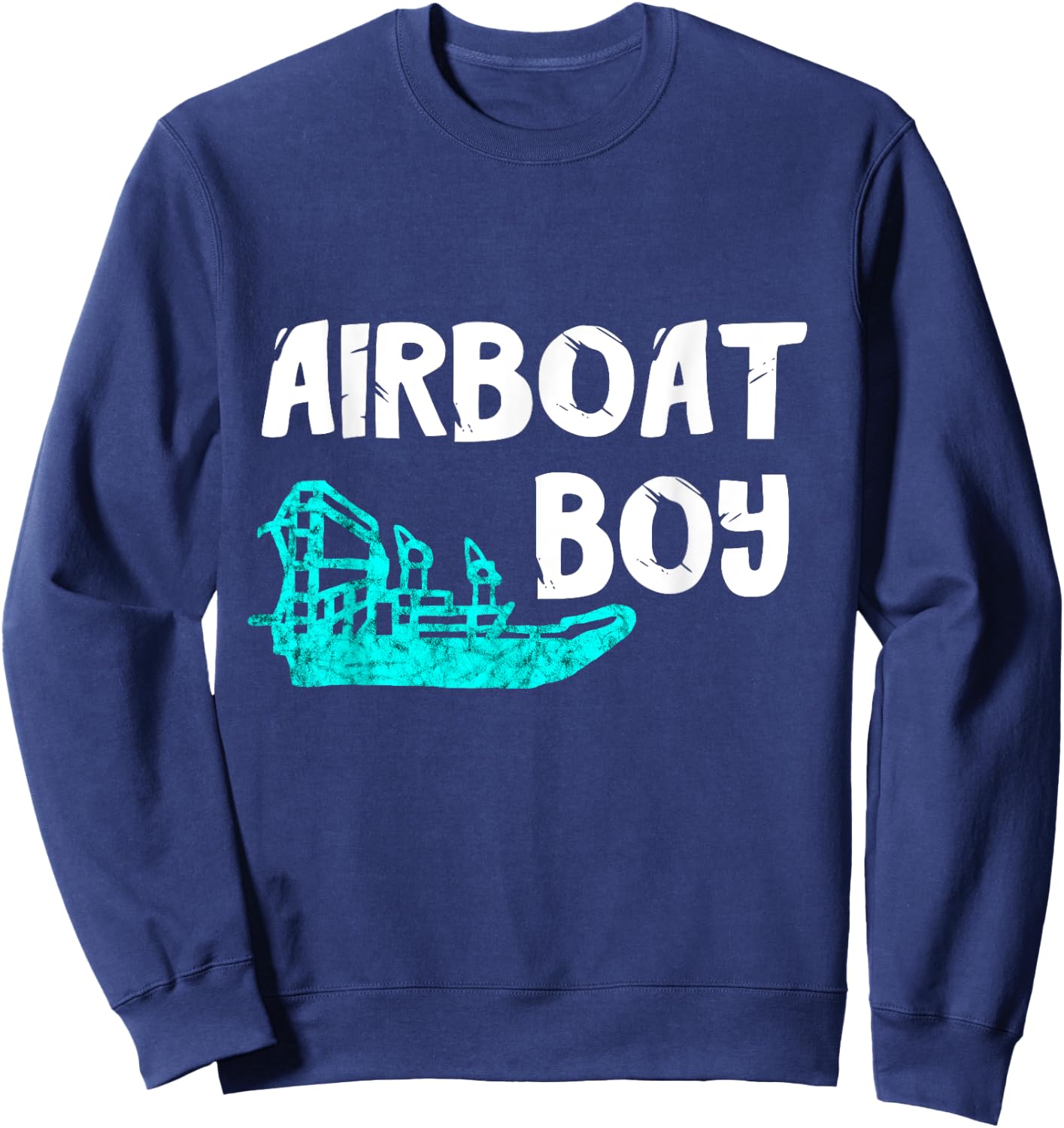 Airboat Boy Swamp Hydroplane Fanboat Propeller Airboating Sweatshirt - Sweatshirt | Navy