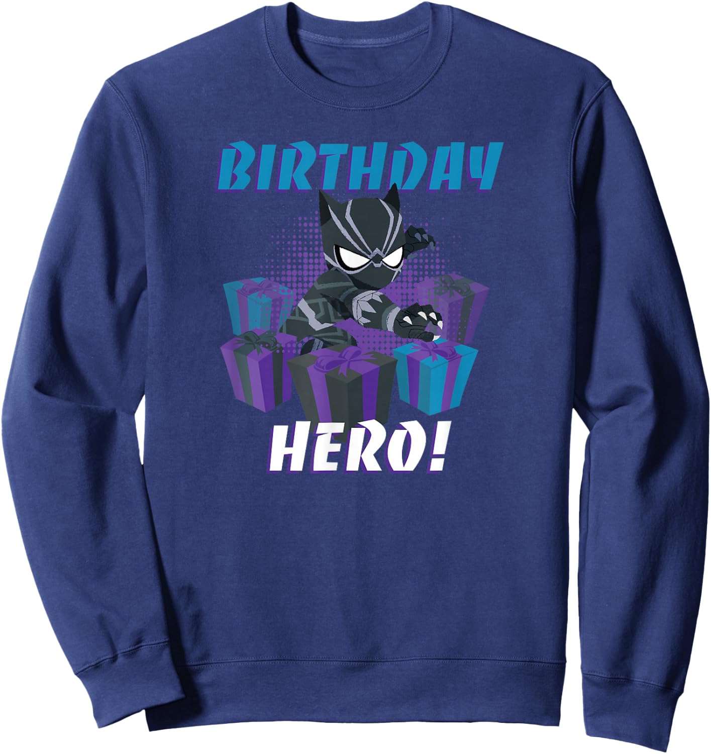 Marvel Black Panther Toon Party Birthday Hero Sweatshirt - Sweatshirt | Navy