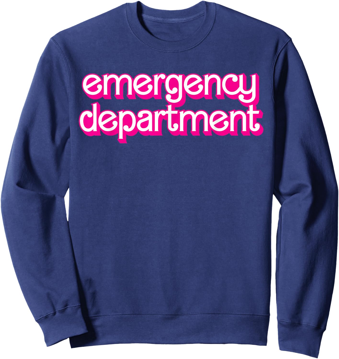 Retro Pink Emergency Department Nurses ER Doctor Sweatshirt - Sweatshirt | Navy