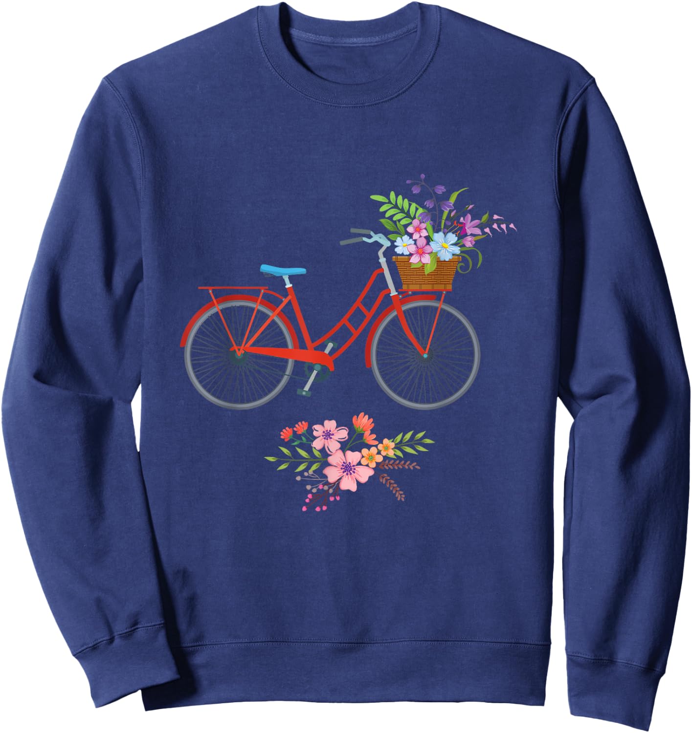 Women's Bicycle Flowers Cycling Cyclist Gift Sweatshirt - Sweatshirt | Navy