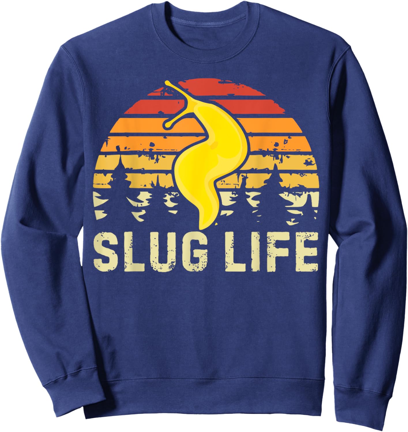 Slug Life Yellow Banana Slug Snail Lover Slug Costume Sweatshirt - Sweatshirt | Navy
