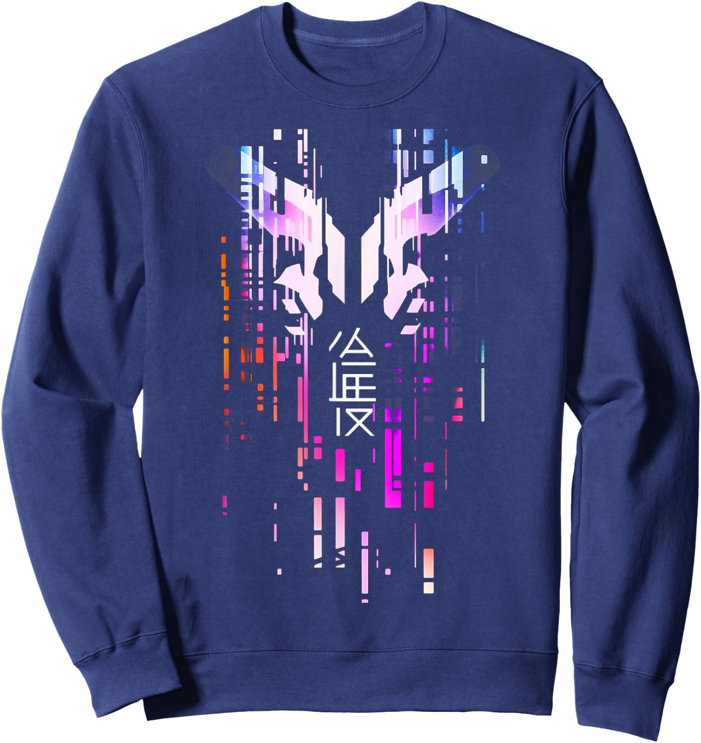Futuristic Techwear Japanese Cyberpunk | Harajuku Streetwear Sweatshirt - Sweatshirt | Navy