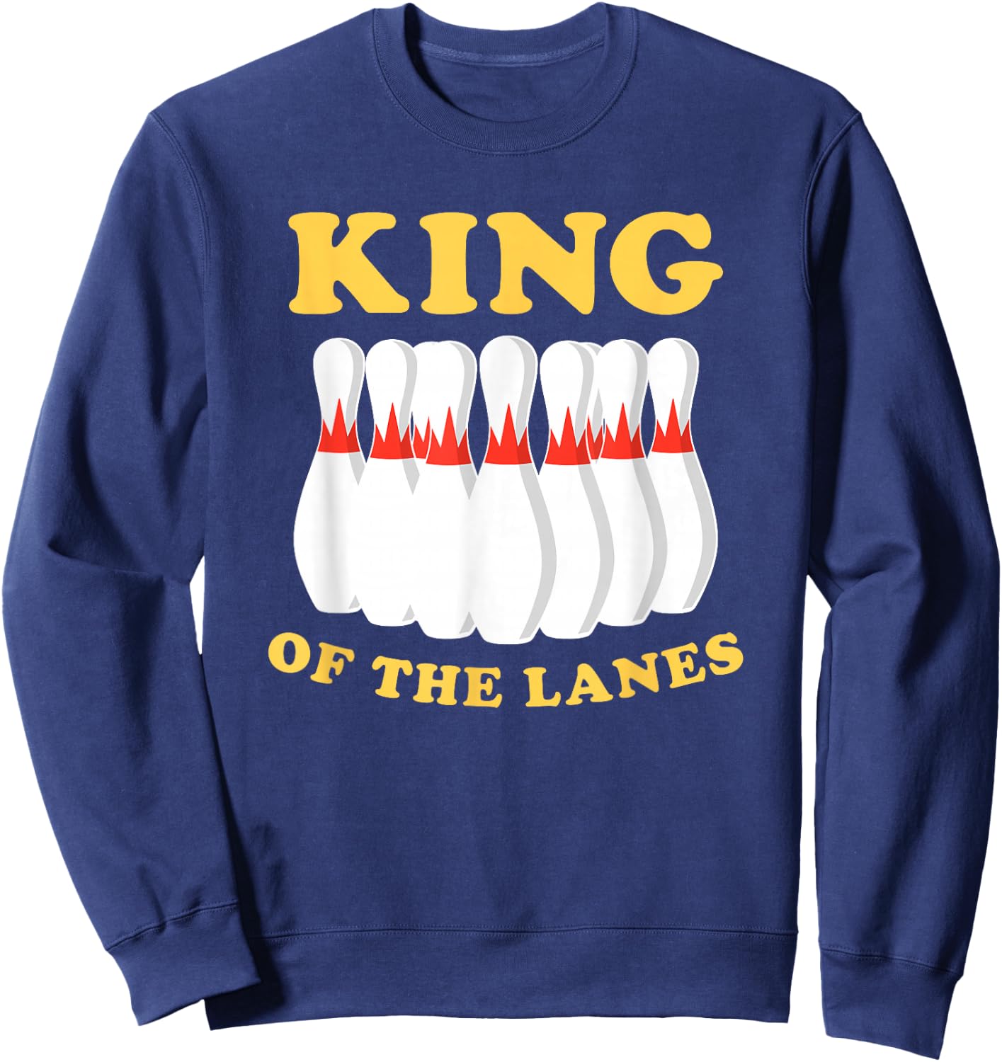 King Of The Lanes Men's Bowling Sweatshirt - Sweatshirt | Navy