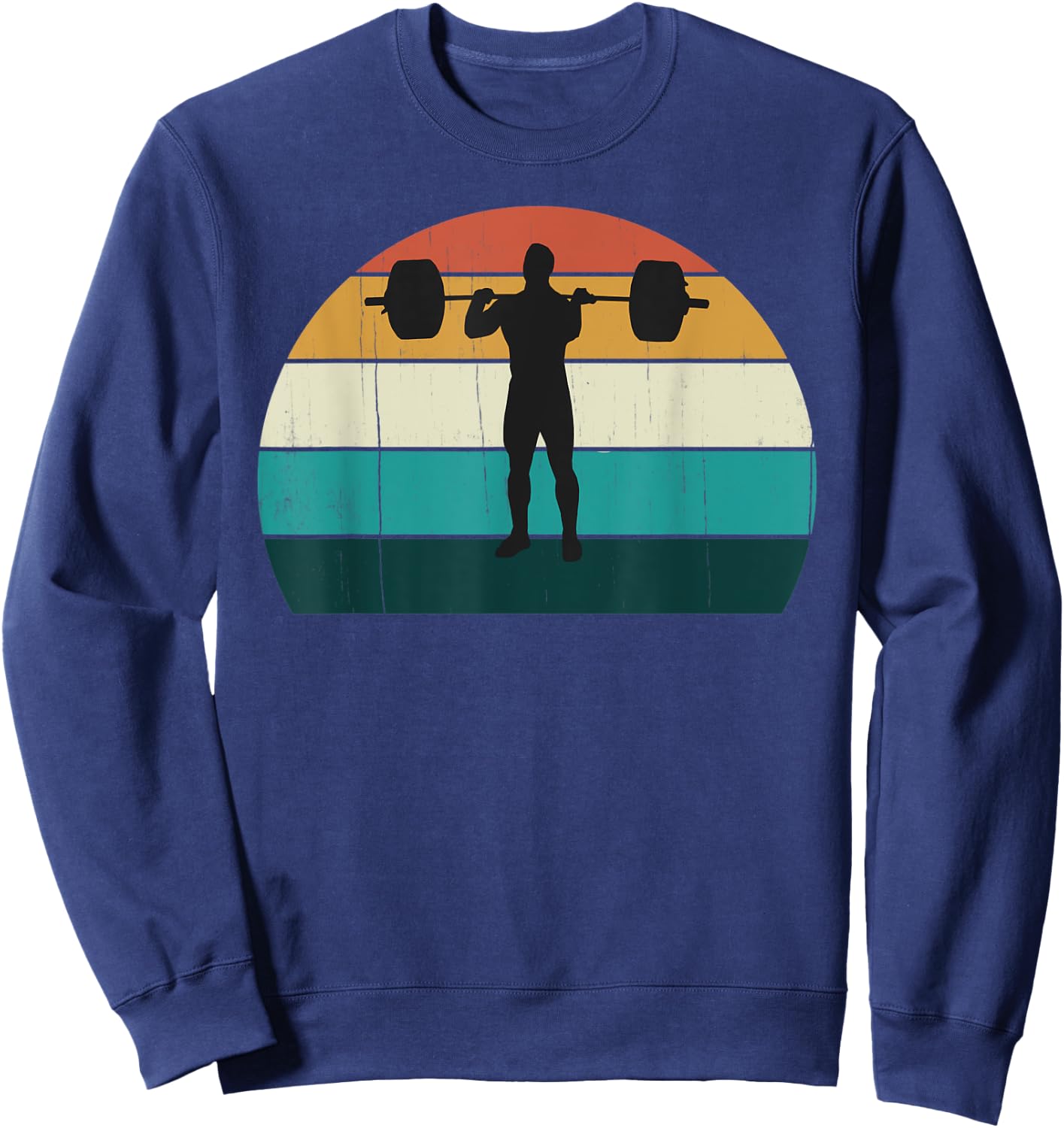 Retro Weightlifter - Vintage Gym Powerlifter / Squat Gift Sweatshirt - Sweatshirt | Navy