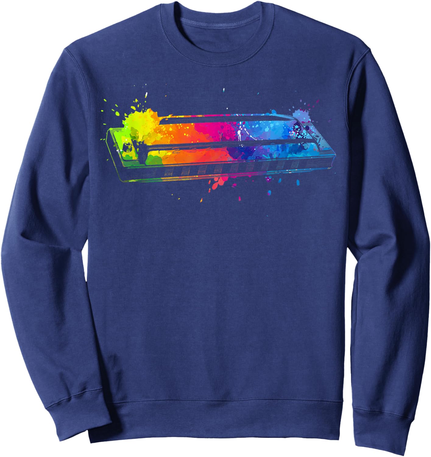 Harmonica Art Women Kids Orchestra Harmonica Player Sweatshirt - Sweatshirt | Navy