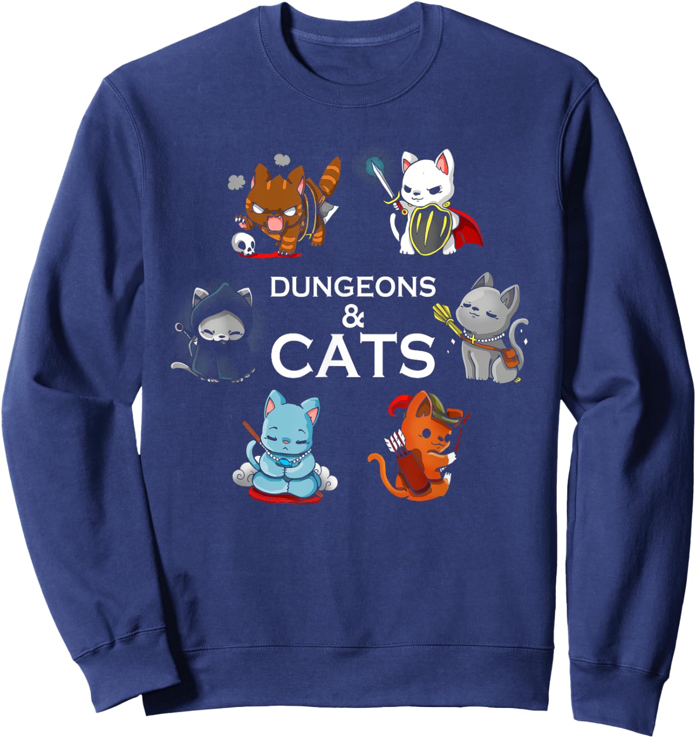 Classic Art Love Cat Cute Kitten Halloween Costume Dragons Women Kids Sweatshirt - Sweatshirt | Navy