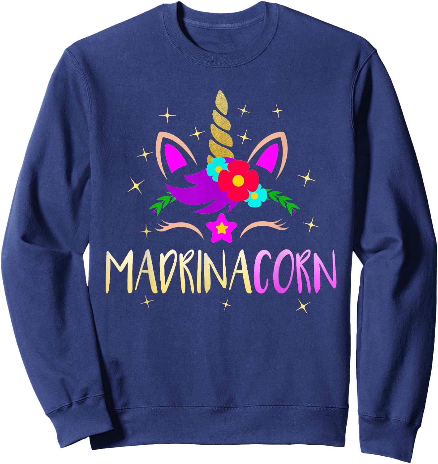 Madrinacorn Spanish Godmother Funny Unicorn Sweatshirt - Sweatshirt | Navy
