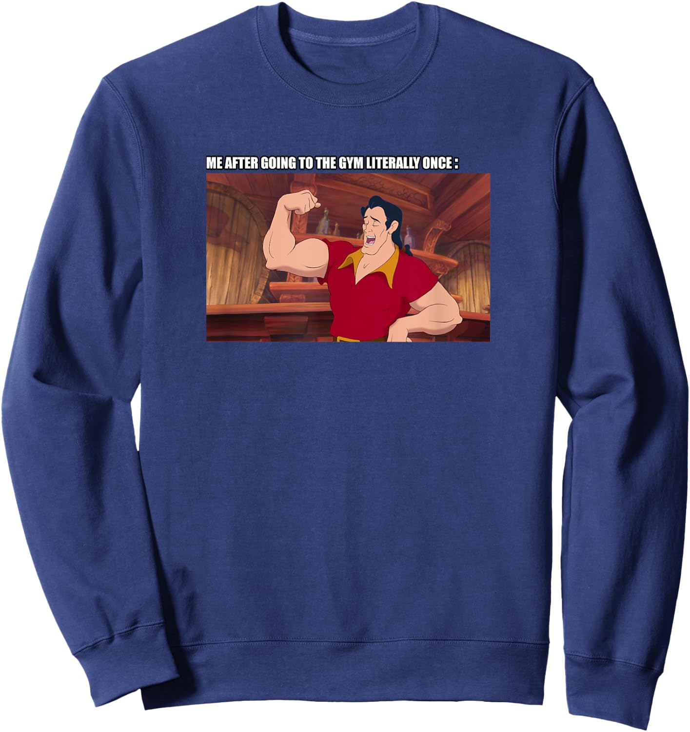 Disney Beauty And The Beast Gaston After Going To The Gym Sweatshirt - Sweatshirt | Navy