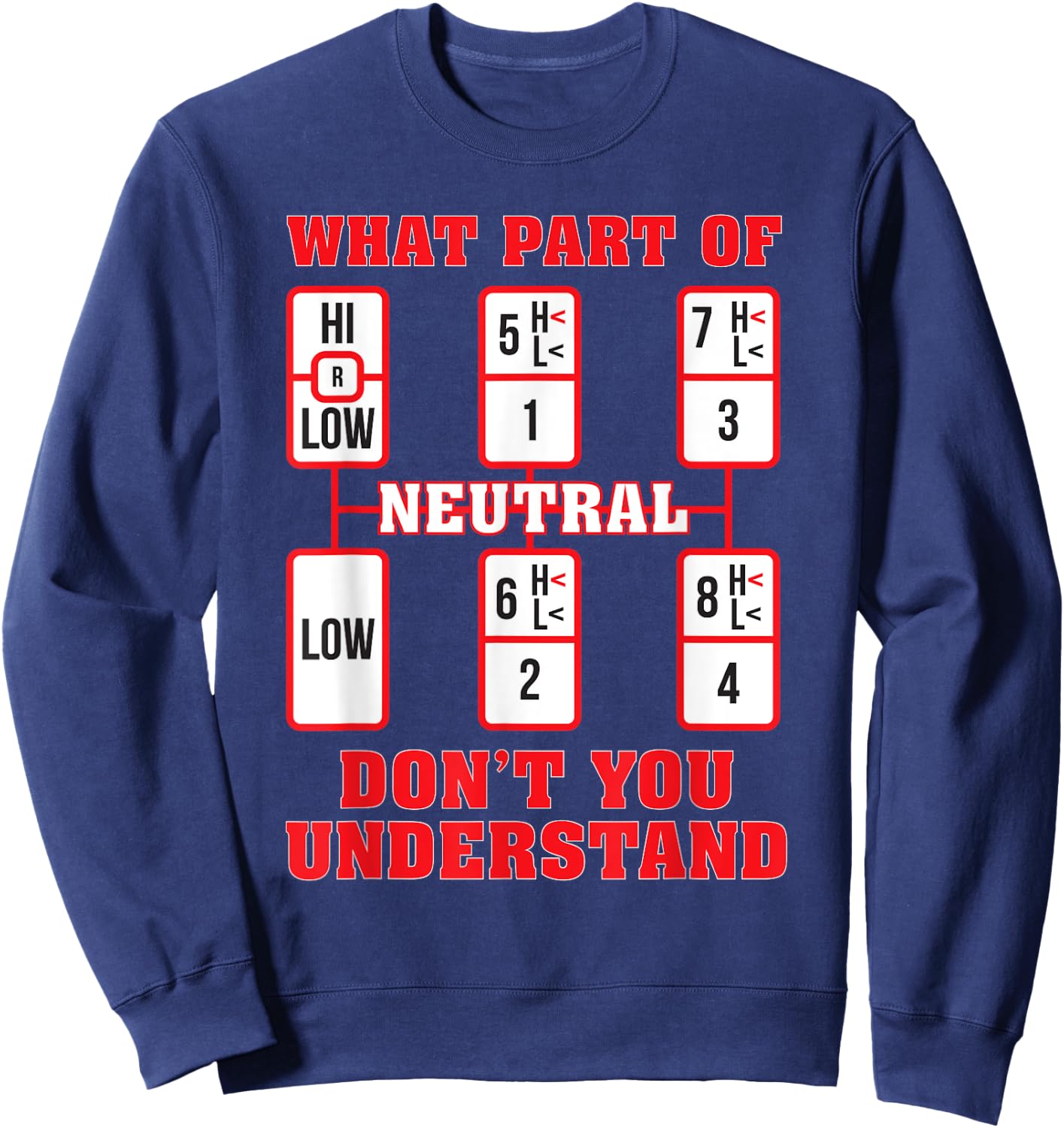 Funny Trucker Truck Shifting Manual Transmission Men Gifts Sweatshirt - Sweatshirt | Navy