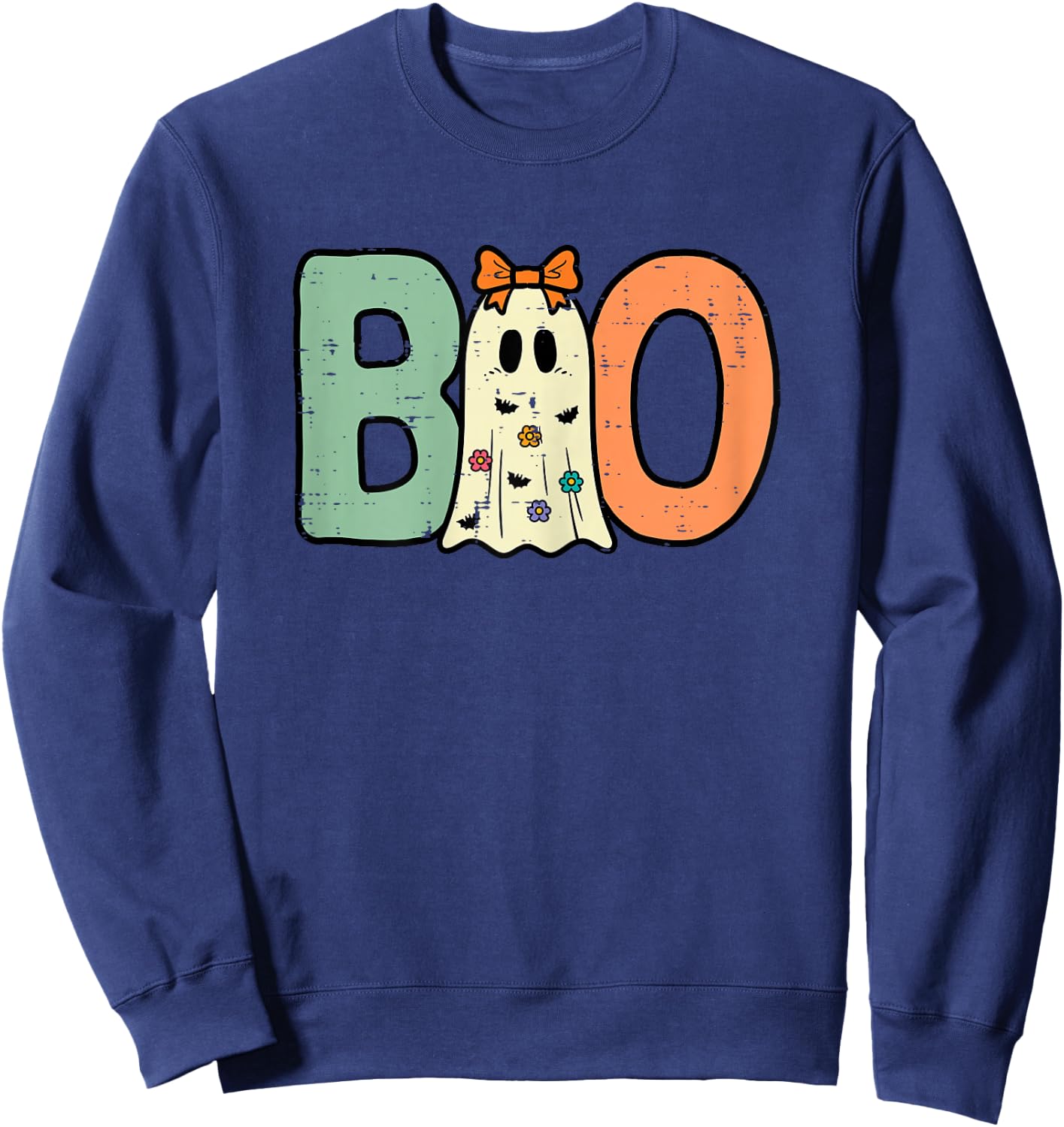 Halloween Boo Ghost Cute Costume Toddler Girls Kids Youth Sweatshirt - Sweatshirt | Navy