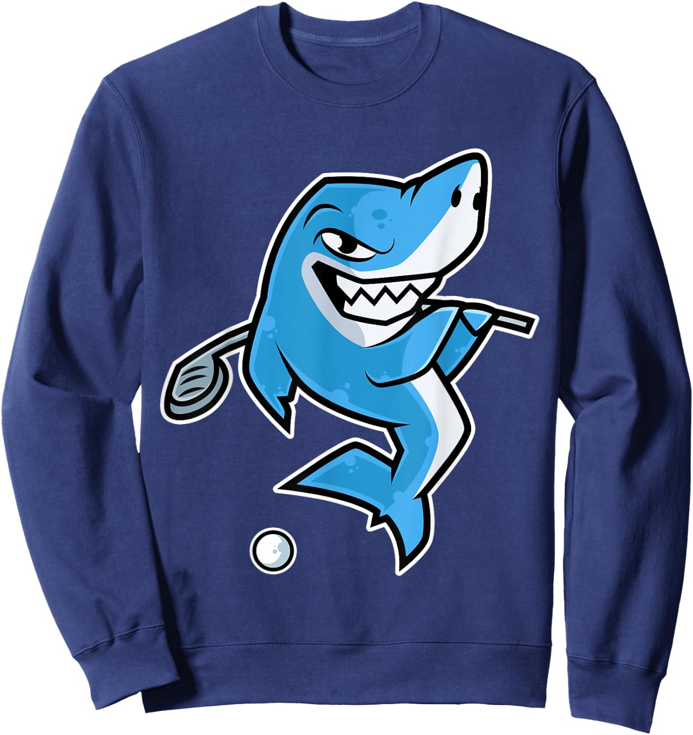 Shark Golf Player Golfer Golfing Funny Kids Boys Sweatshirt - Sweatshirt | Navy