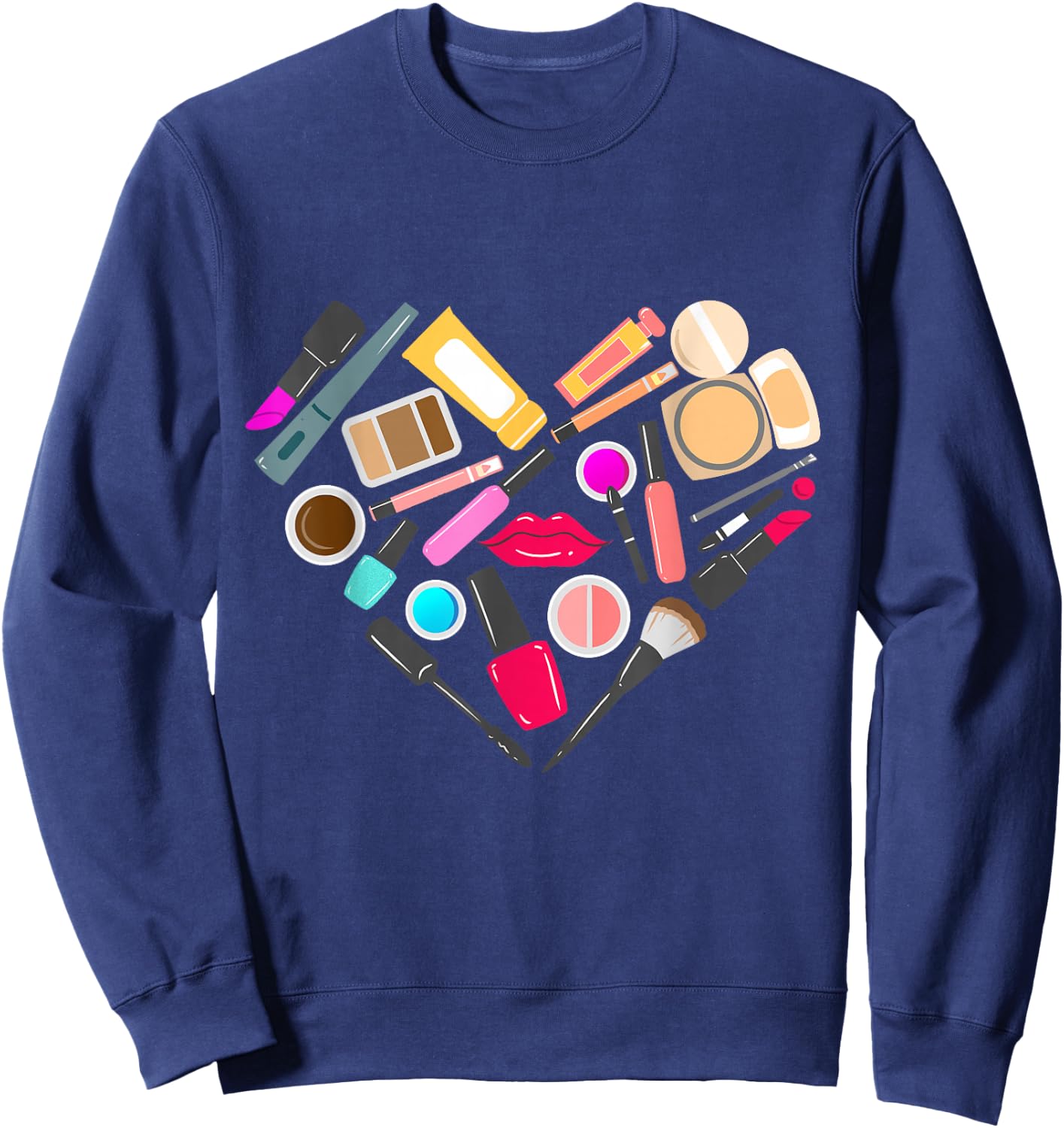 Makeup Artist Heart Beautician Sweatshirt - Sweatshirt | Navy