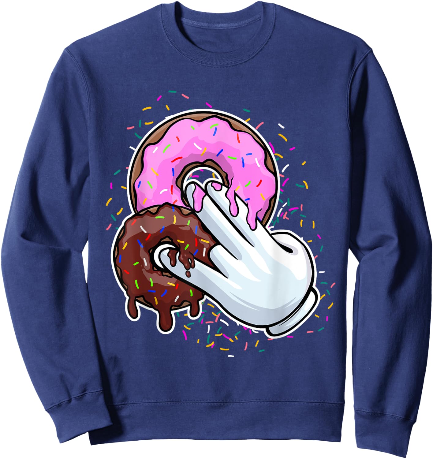 2 In The Pink 1 In the Stink I Donut Sex Dirty Humor Jokes Sweatshirt - Sweatshirt | Navy