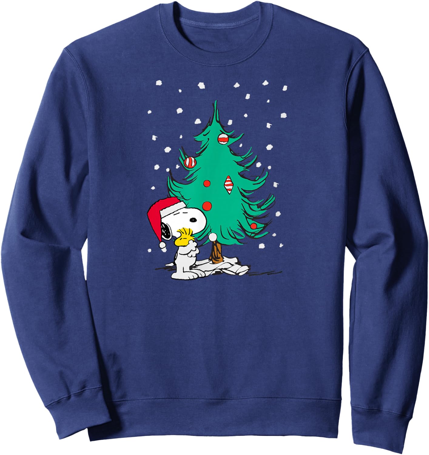 Peanuts Snoopy Holiday Christmas Tree Sweatshirt - Sweatshirt | Navy