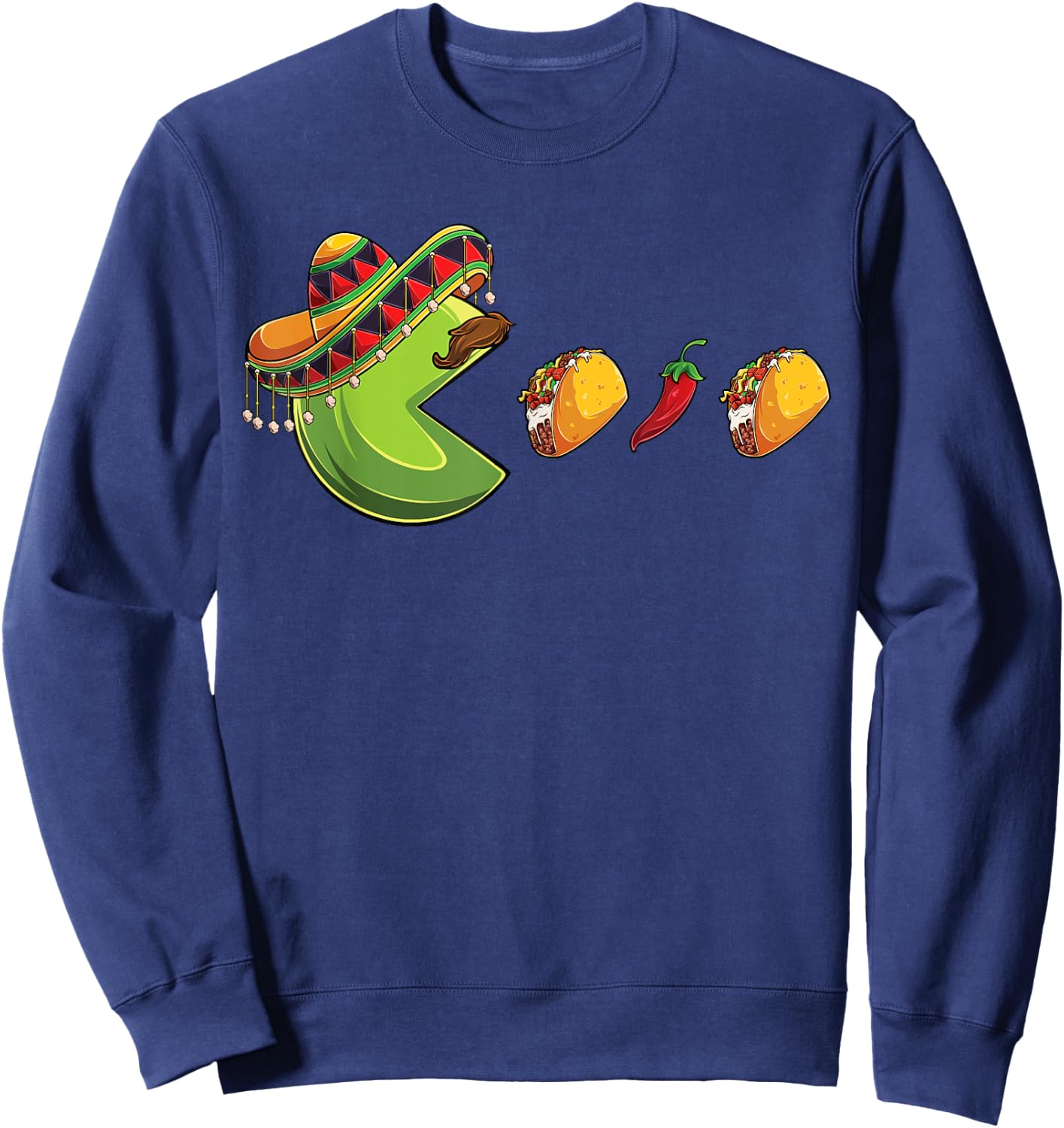 Funny eating Tacos Cinco de Mayo Boys Kids woman Men Mexican Sweatshirt - Sweatshirt | Navy