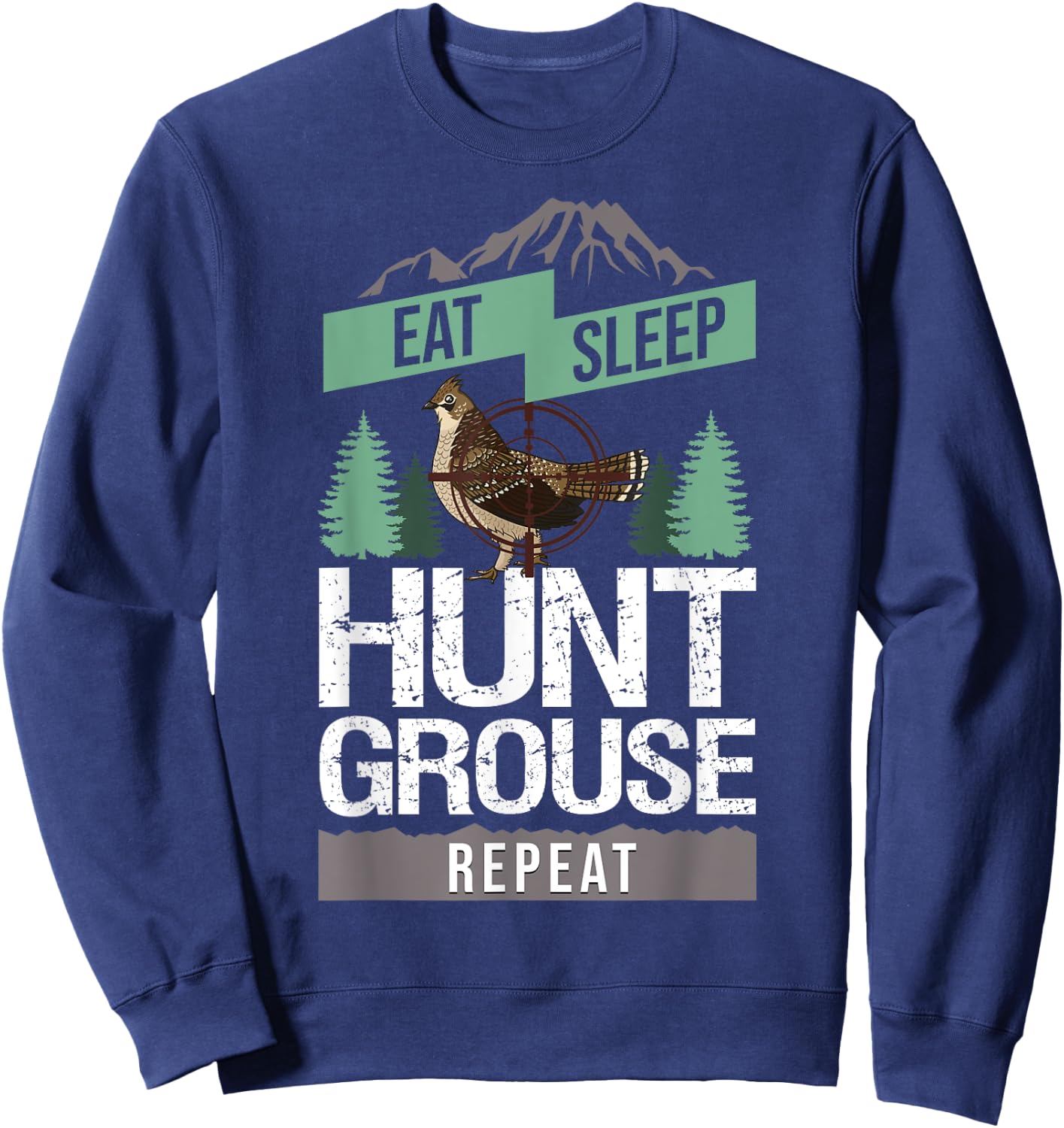 Ruffed Grouse Hunting Bird Spruce Grouse Sweatshirt - Sweatshirt | Navy