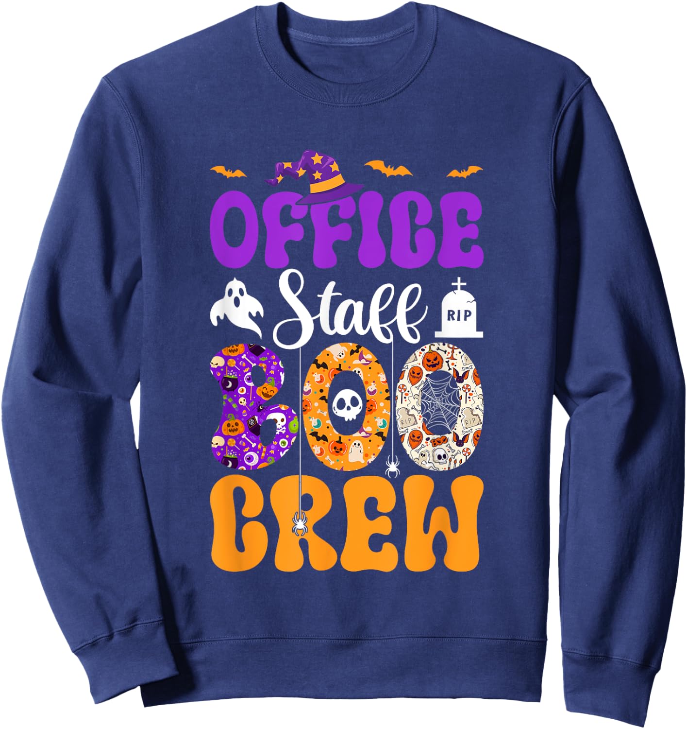 Office Staff Boo Crew Matching Autumn Halloween Costume Sweatshirt - Sweatshirt | Navy