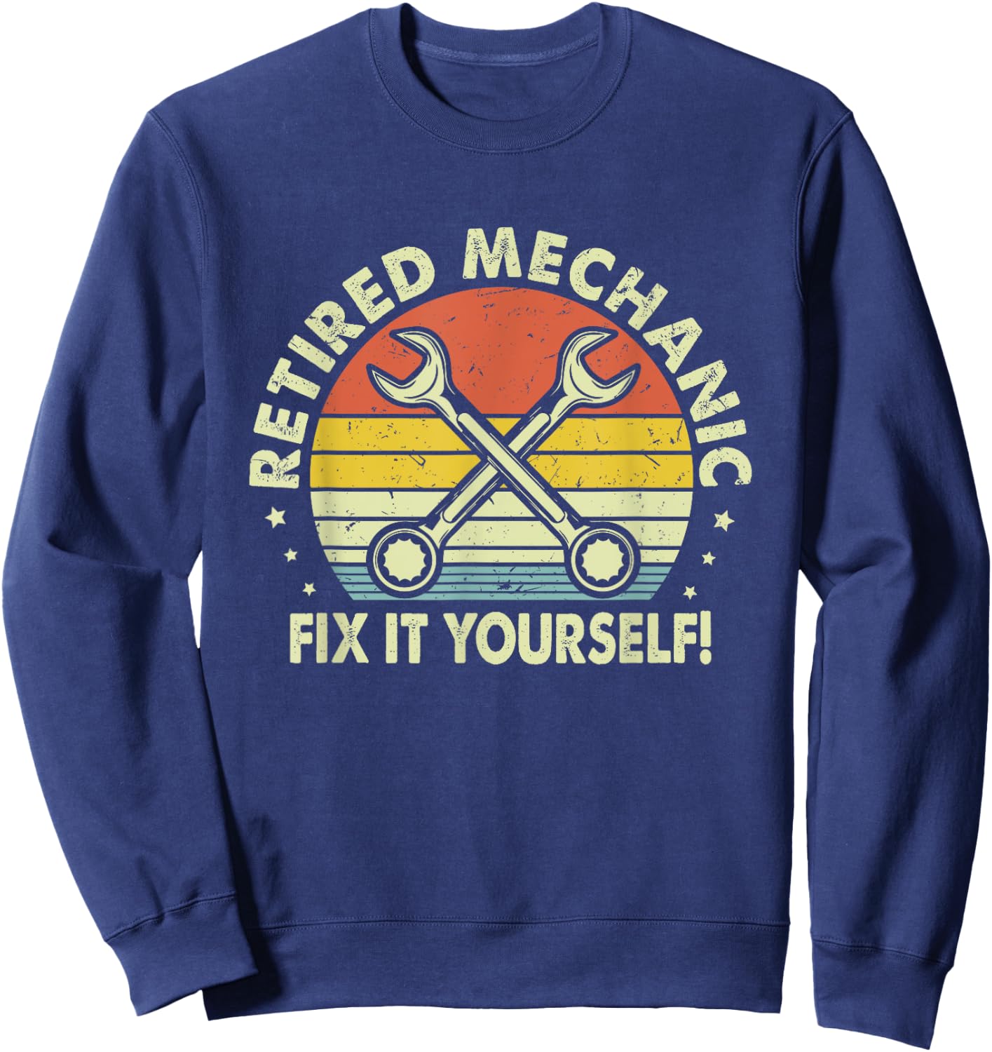 Ph Vintage Retired Mechanic 2021 Funny Retirement Sweatshirt - Sweatshirt | Navy