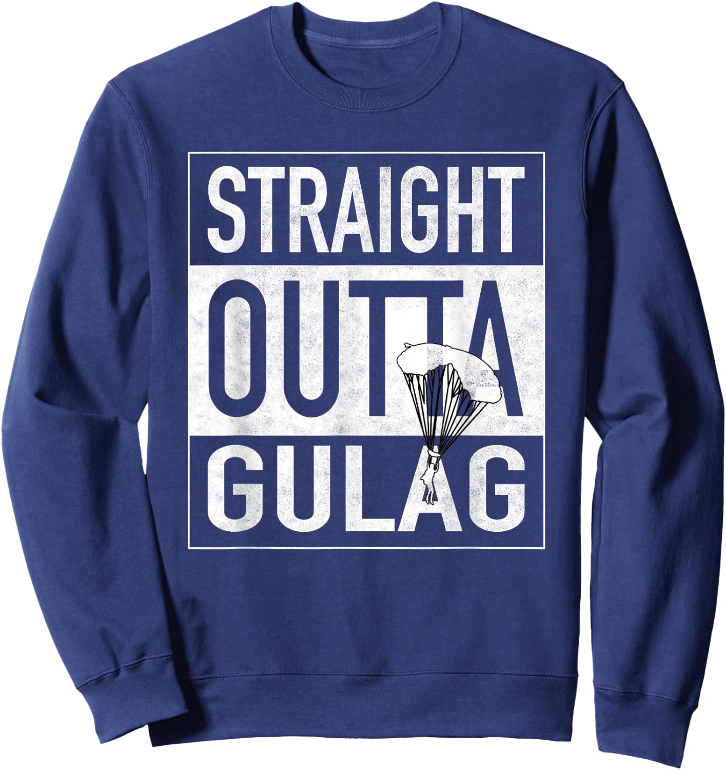 Straight Outta Gulag with Parachute for Gamers Sweatshirt - Sweatshirt | Navy