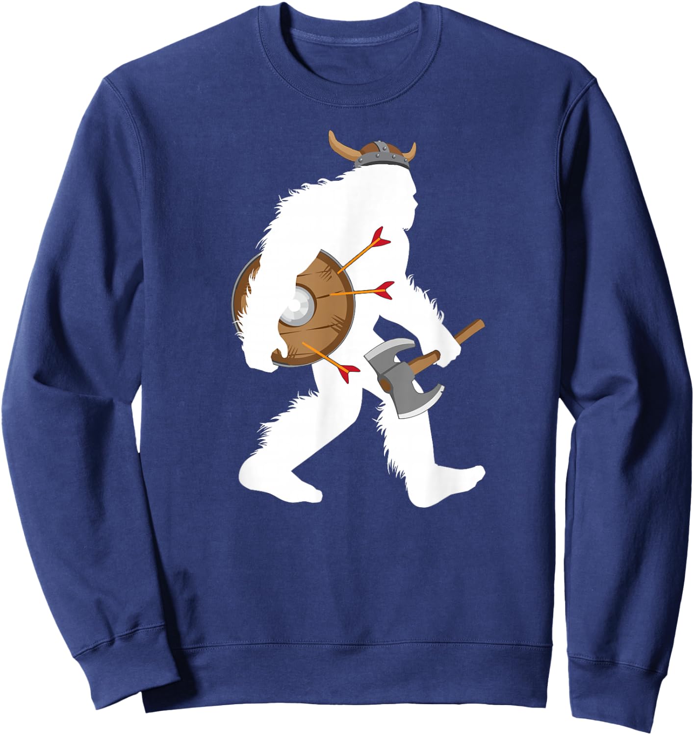 Bigfoot Viking Cryptid Norse Myth Sasquatch Sweatshirt - Sweatshirt | Navy
