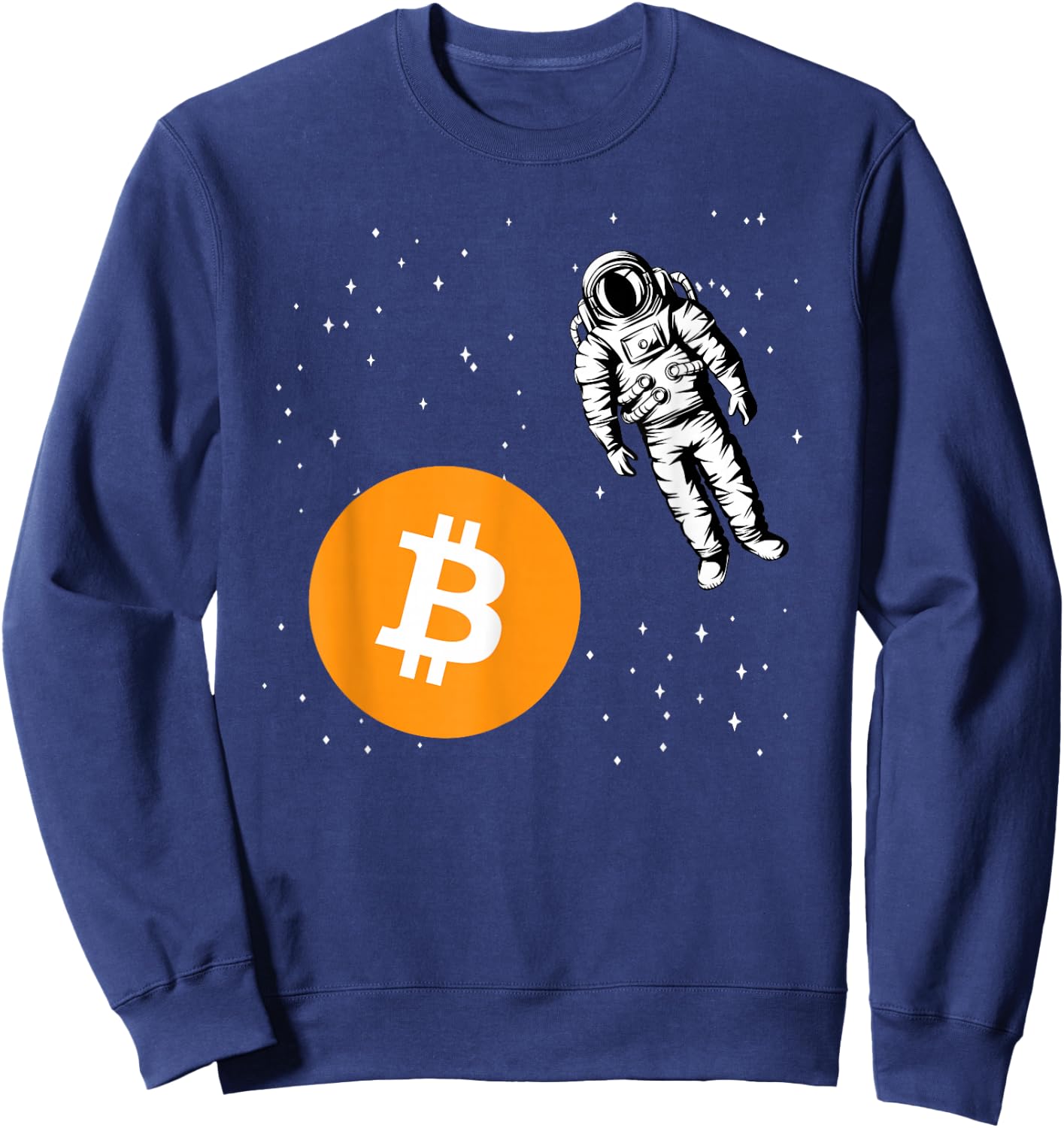 Astronaut BTC To The Moon - Crypto Trader Bitcoin Investor Sweatshirt - Sweatshirt | Navy